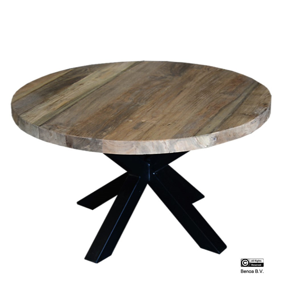 Salontafel Blad Rond Teak 80 4 cm Solid Top