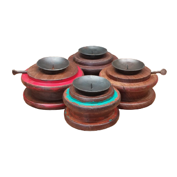 Wooden girari candle stand