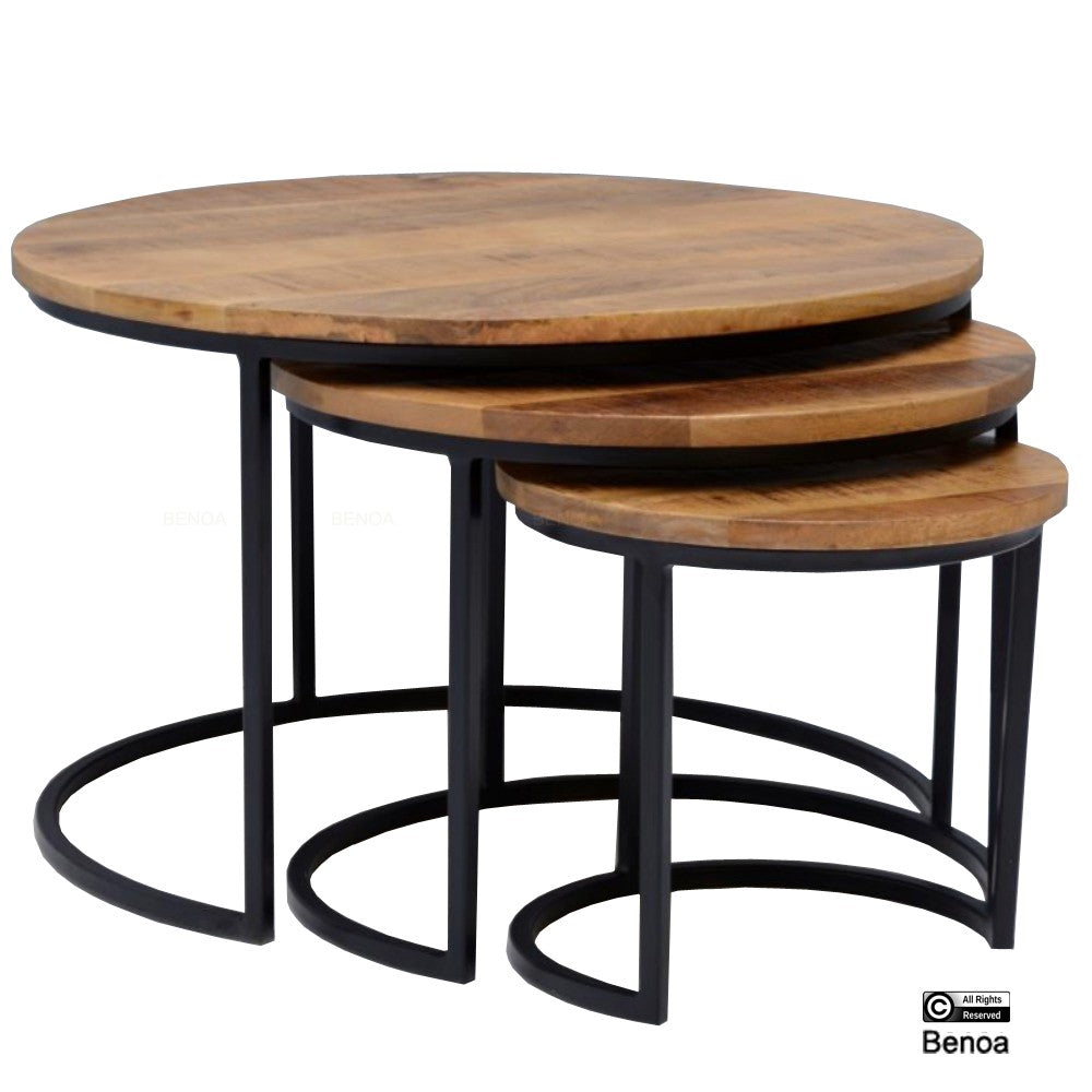 Rylee Couchtisch, 2 cm Tischplatte, 3er-Set