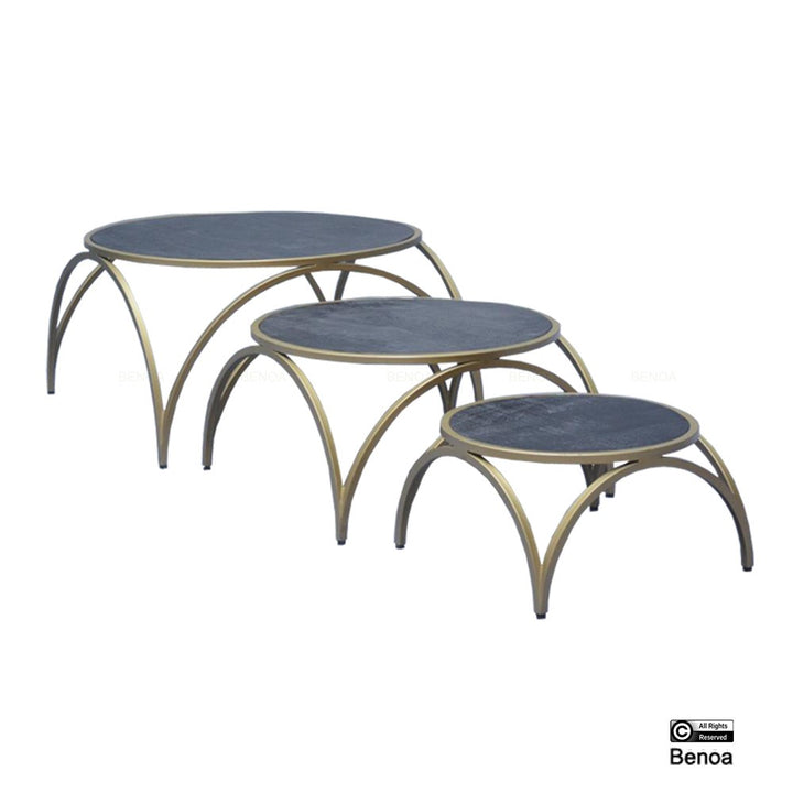 Salontafel Rond Messing Set van 3