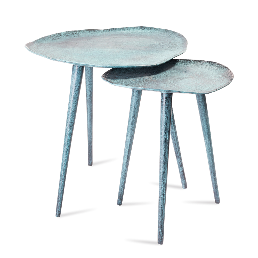 Sidetable Blauw Patina 34,5 (set of 2)