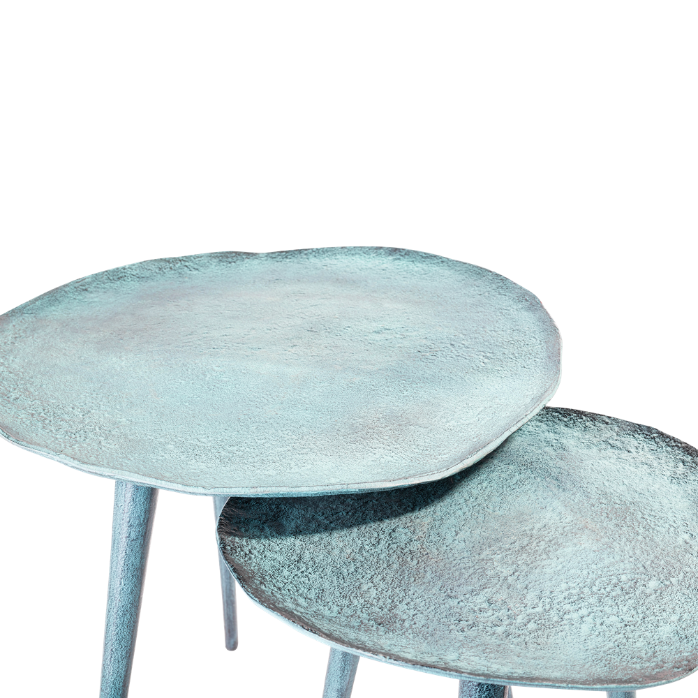 Sidetable Blauw Patina 34,5 (set of 2)