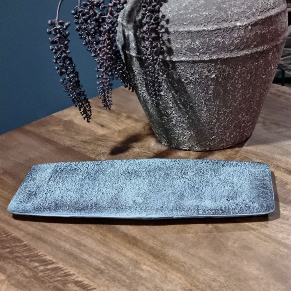Bord Rechthoek Decoratief Blauw Patina Klein (set of 4)