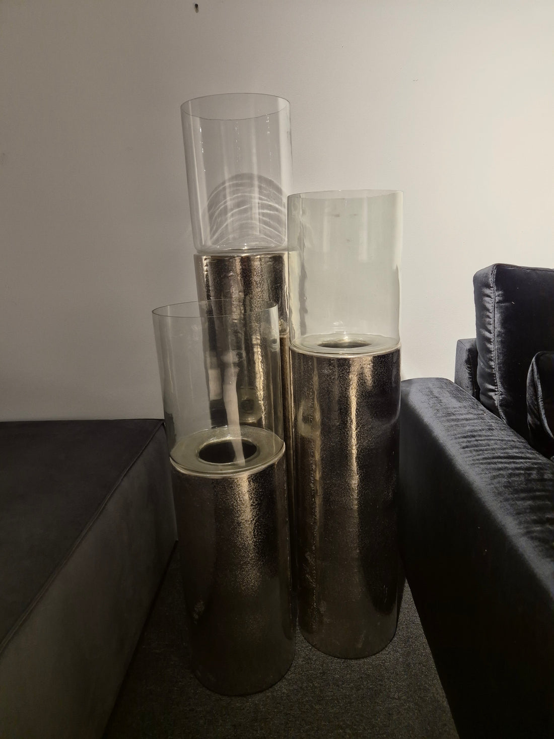 Sturmlaternen 3er Set Silber