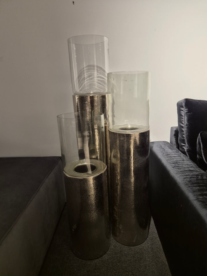 Sturmlaternen 3er Set Silber