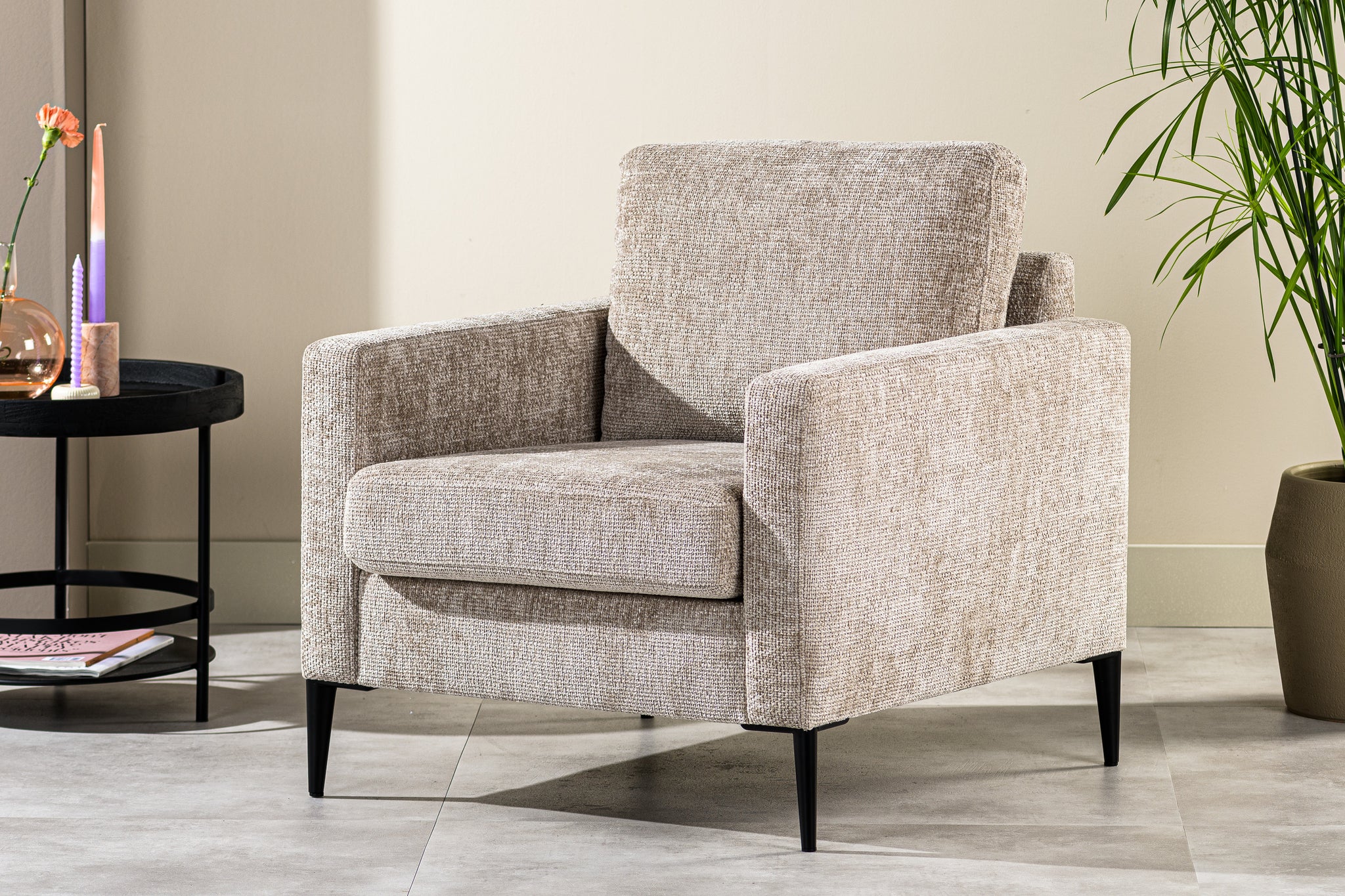 1-Sitzer-Sessel, Stoff Elite, E720 Champagner