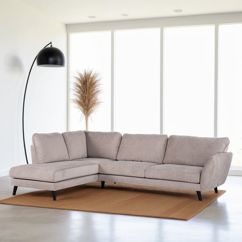 3 seater corner , fabric Orinoco 23, K460 beige, black leg