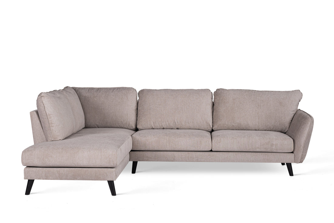 3 seater corner , fabric Orinoco 23, K460 beige, black leg