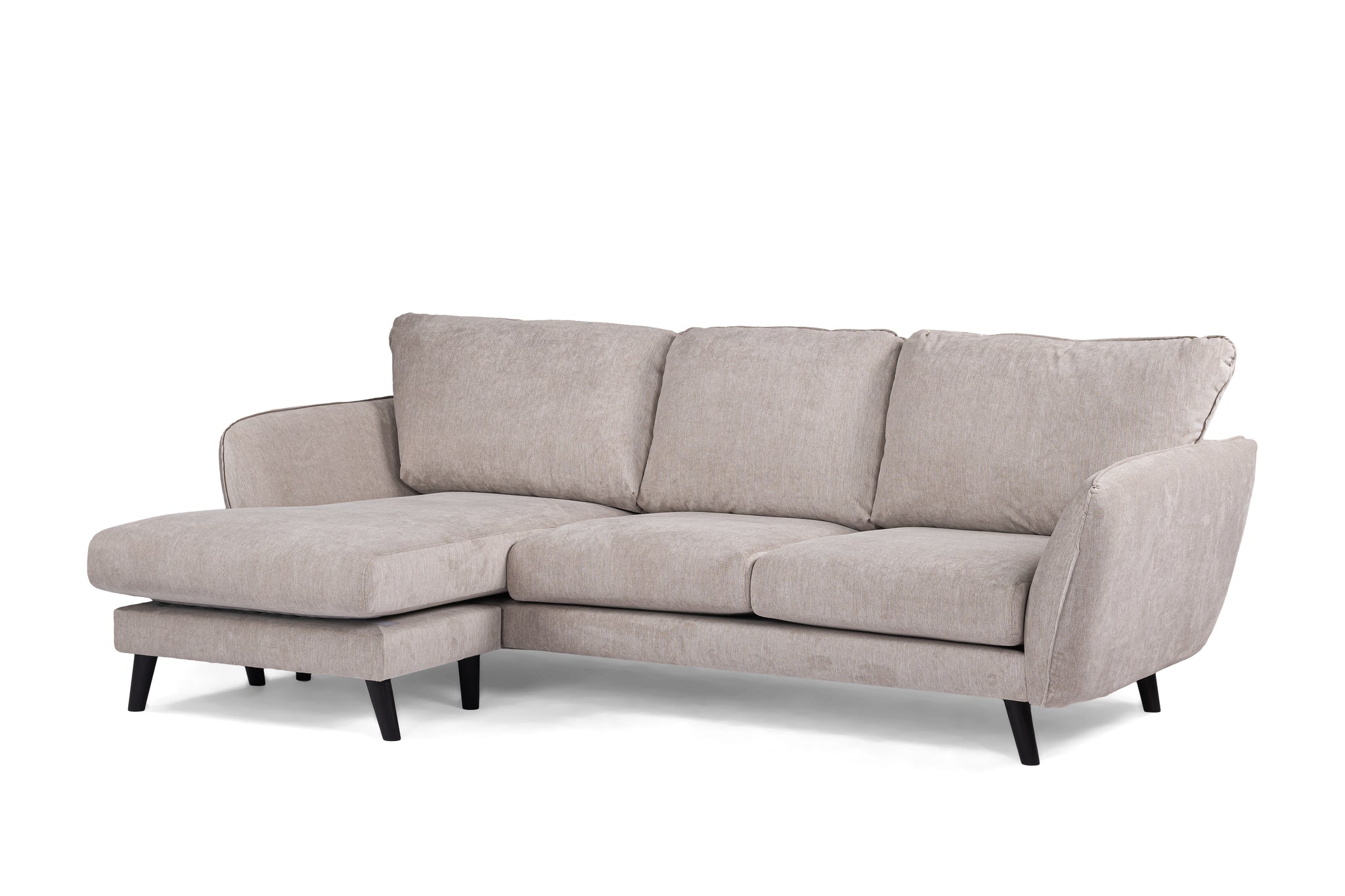 3-Sitzer-Sofa CL links, Stoff Orinoco 23, K460 beige, schwarze Beine