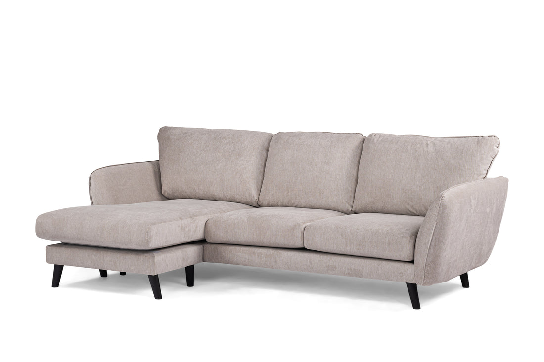 3-Sitzer-Sofa CL links, Stoff Orinoco 23, K460 beige, schwarze Beine
