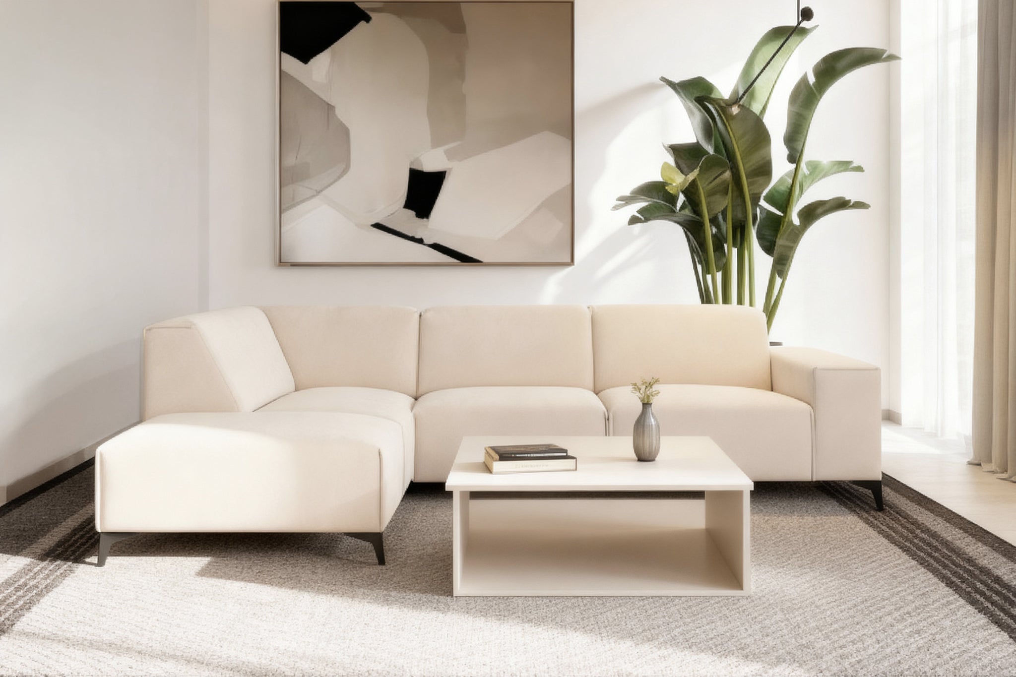 3 zits hoek , stof Holmes 23, H460 beige