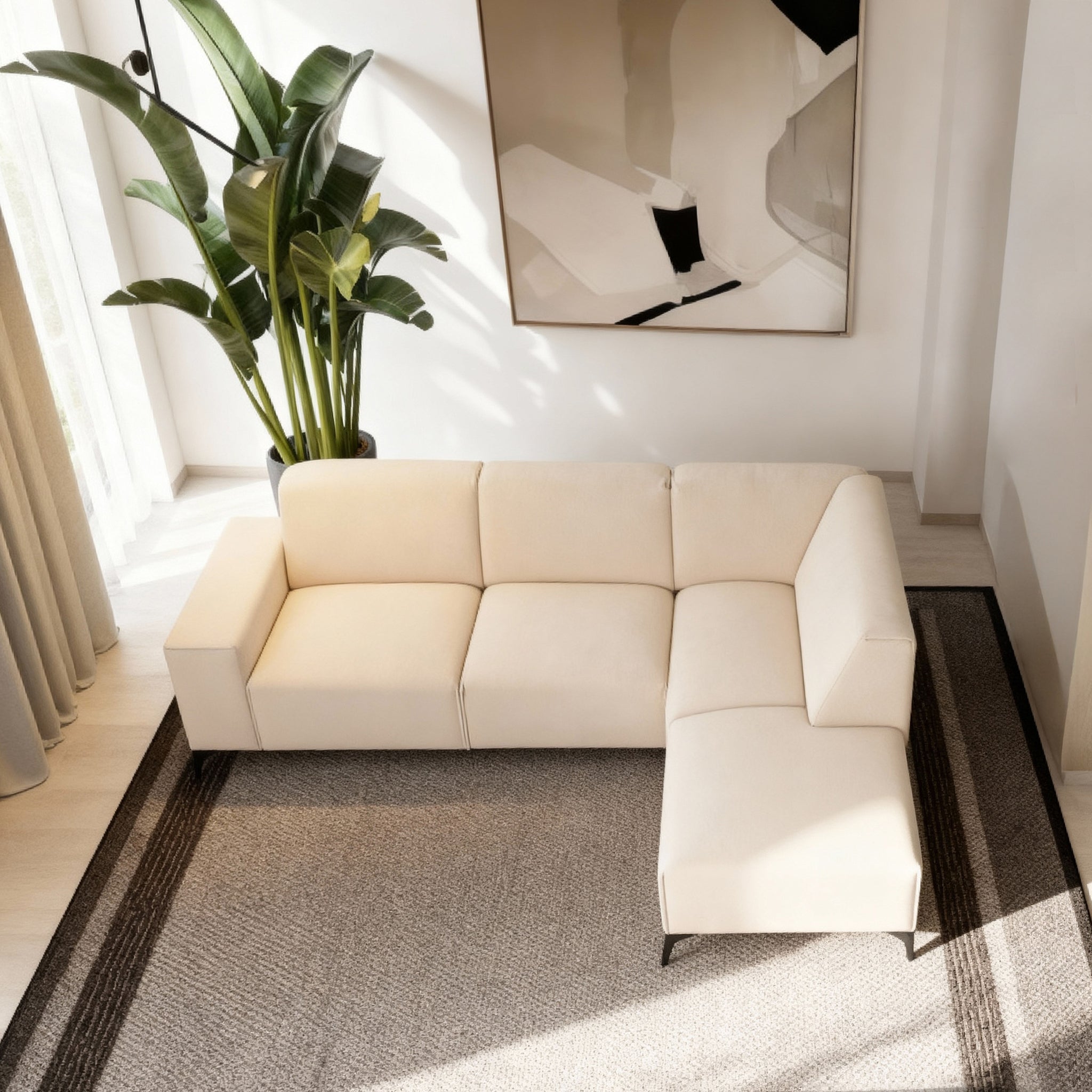 3 zits hoek , stof Holmes 23, H460 beige