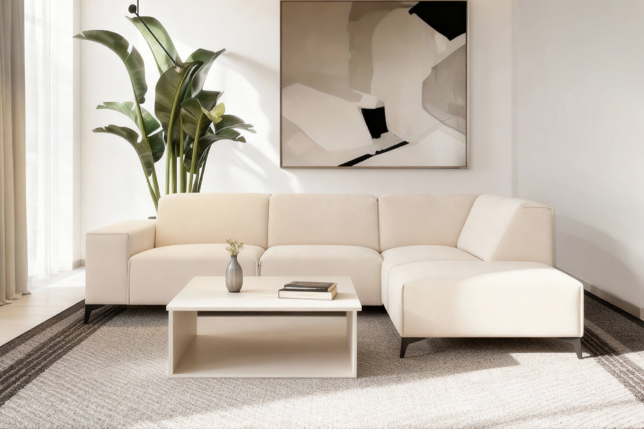 3 zits hoek , stof Holmes 23, H460 beige
