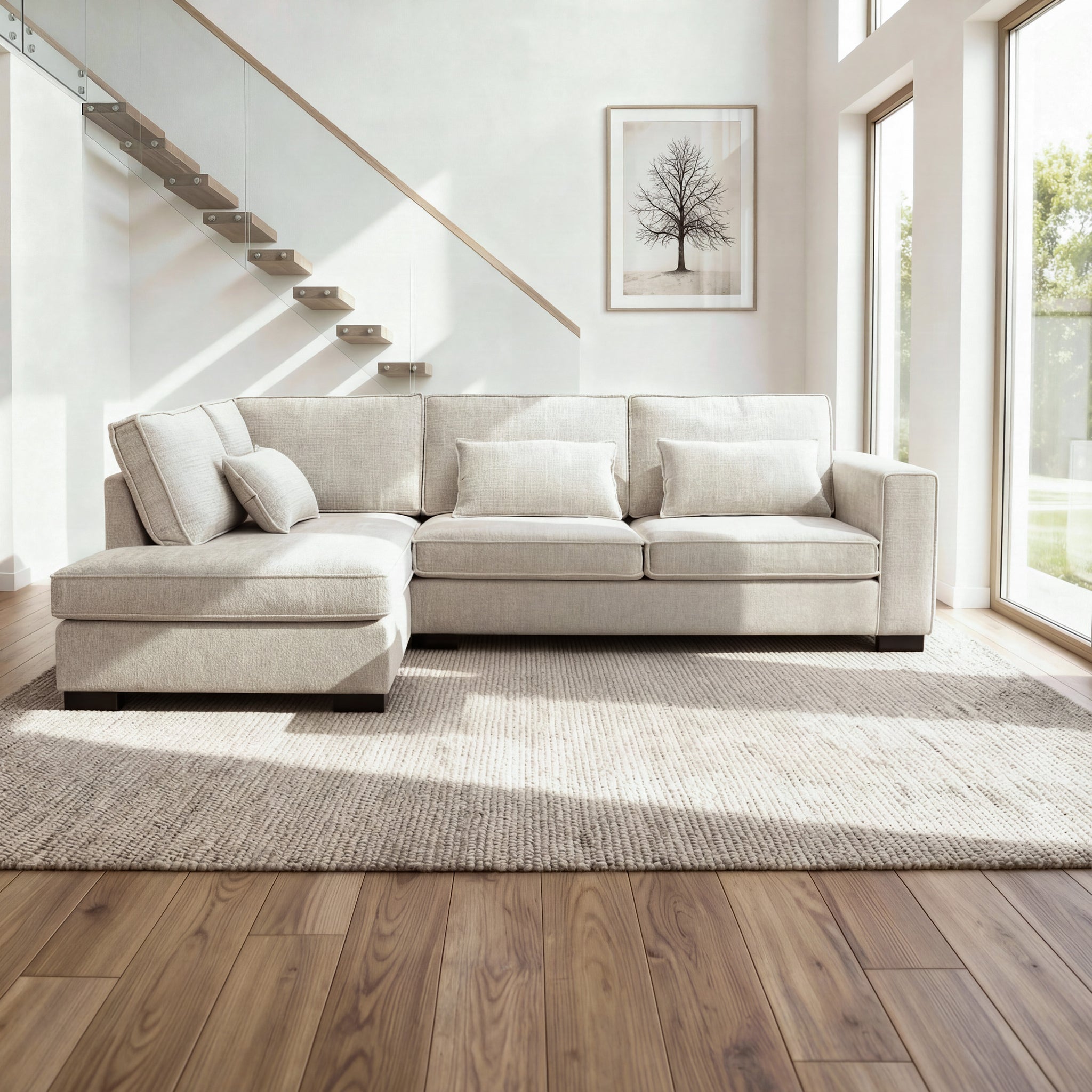 Addison, 3 zits hoek , stof Cremona 2, C460 beige