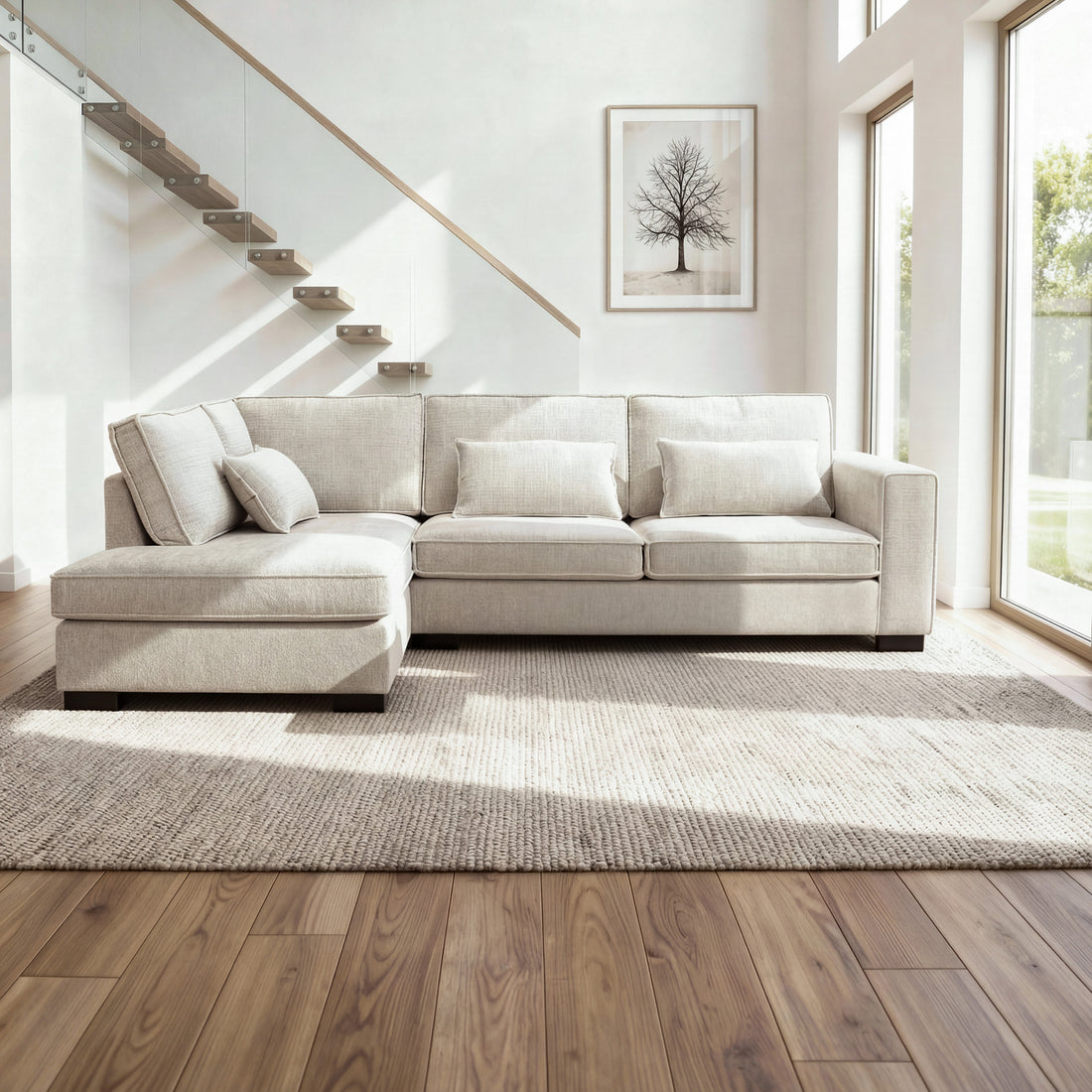 Addison, 3 zits hoek , stof Cremona 2, C460 beige