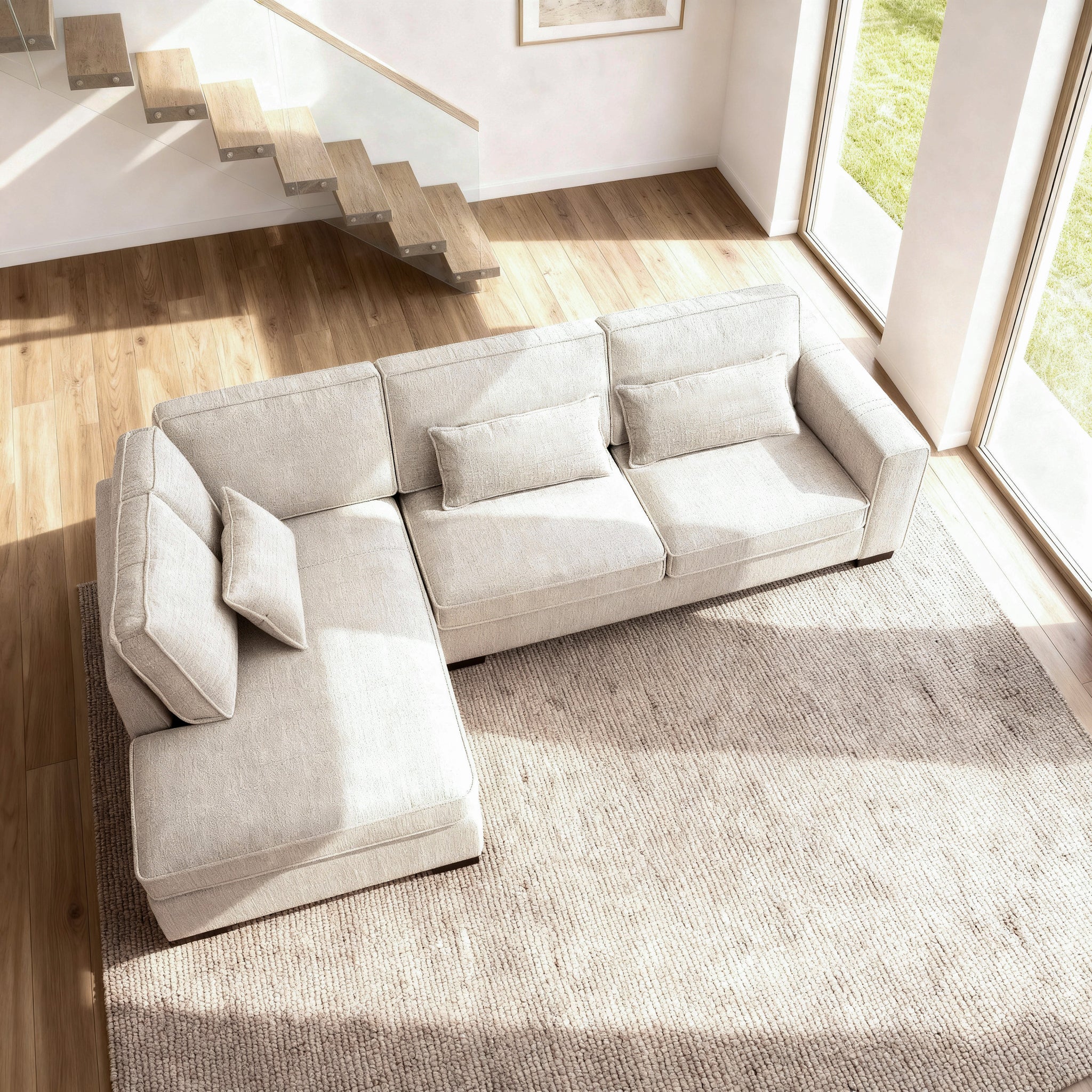 Addison, 3 zits hoek , stof Cremona 2, C460 beige