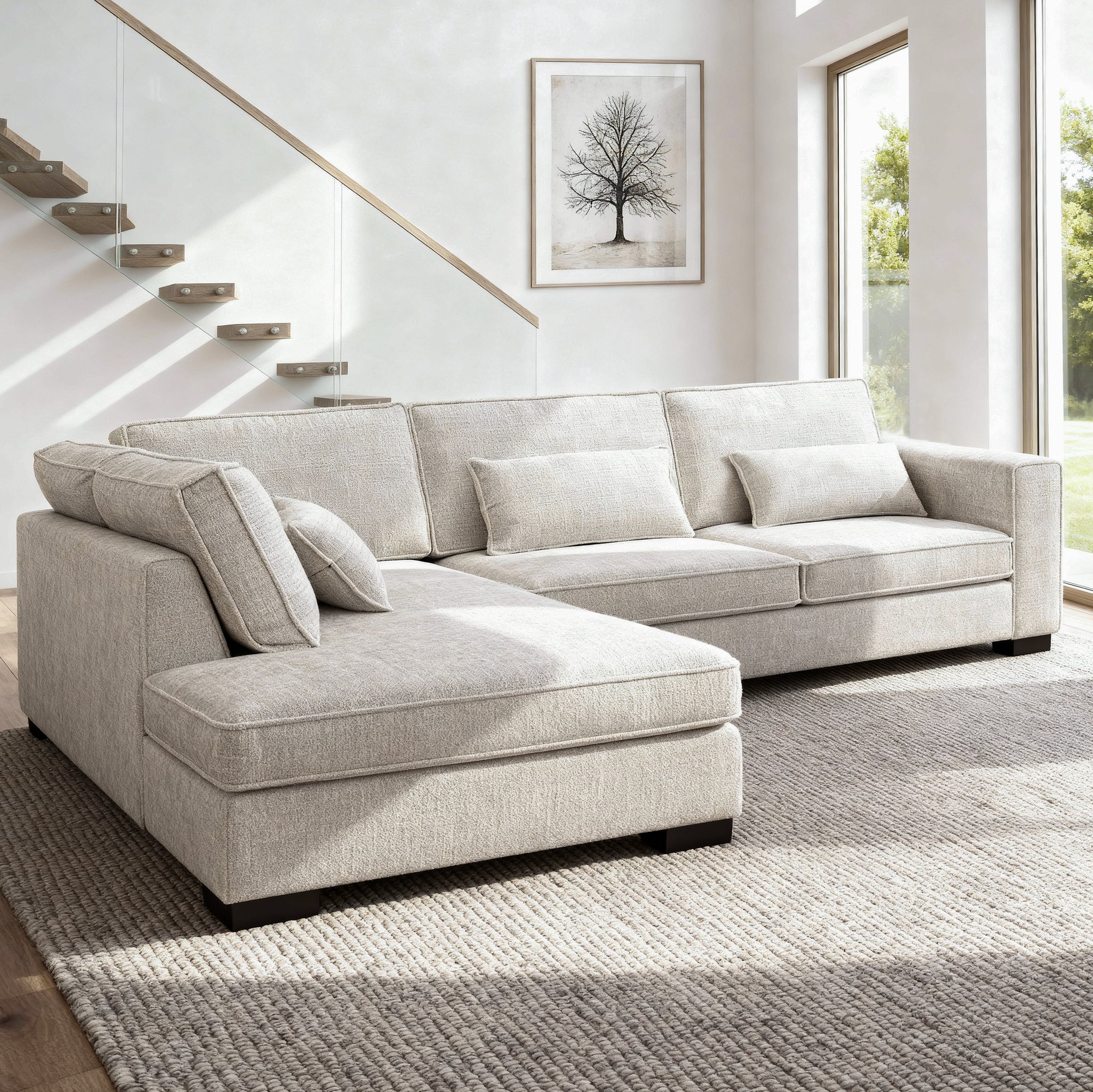 Addison, 3 zits hoek , stof Cremona 2, C460 beige