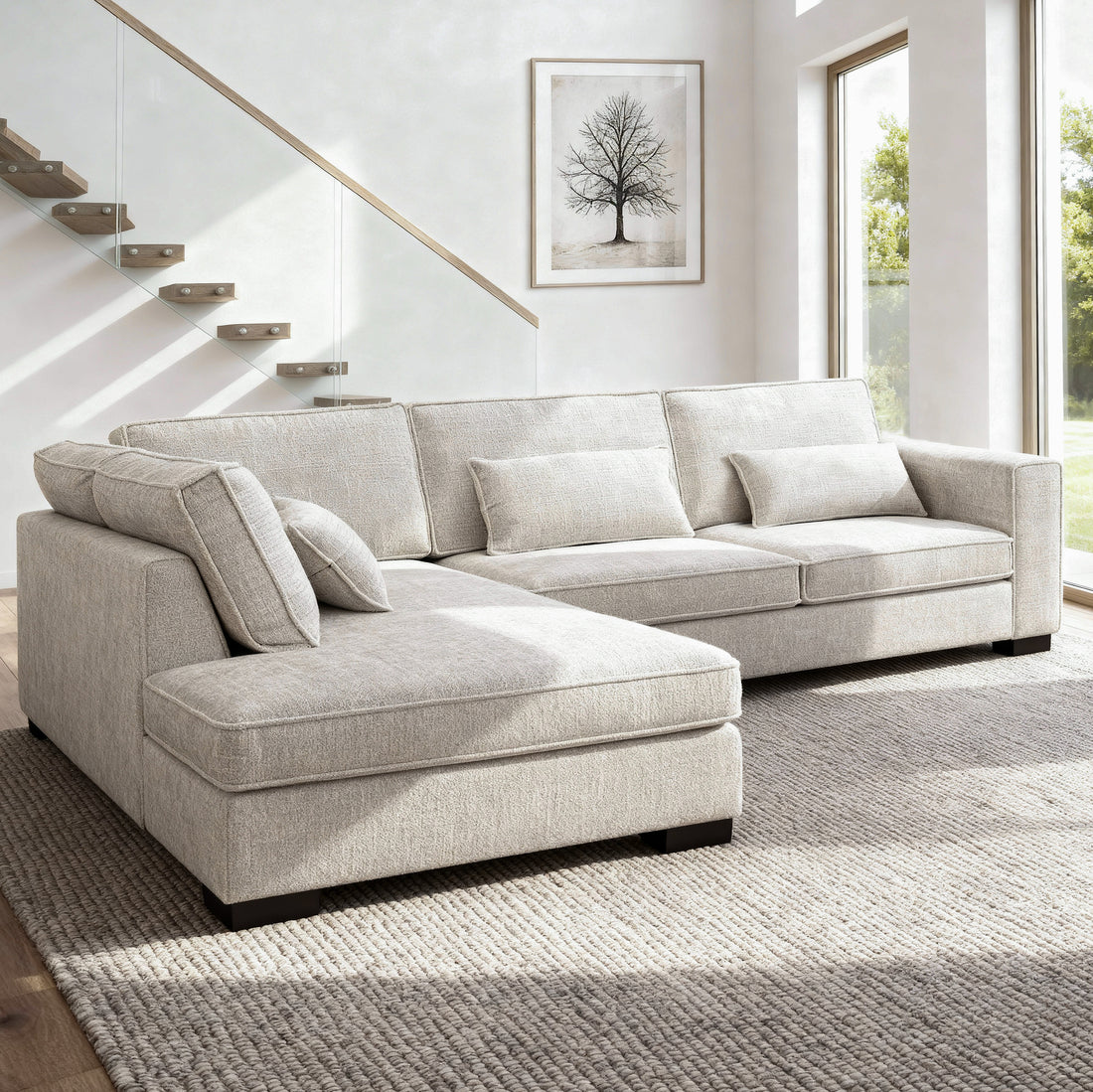 Addison, 3 zits hoek , stof Cremona 2, C460 beige