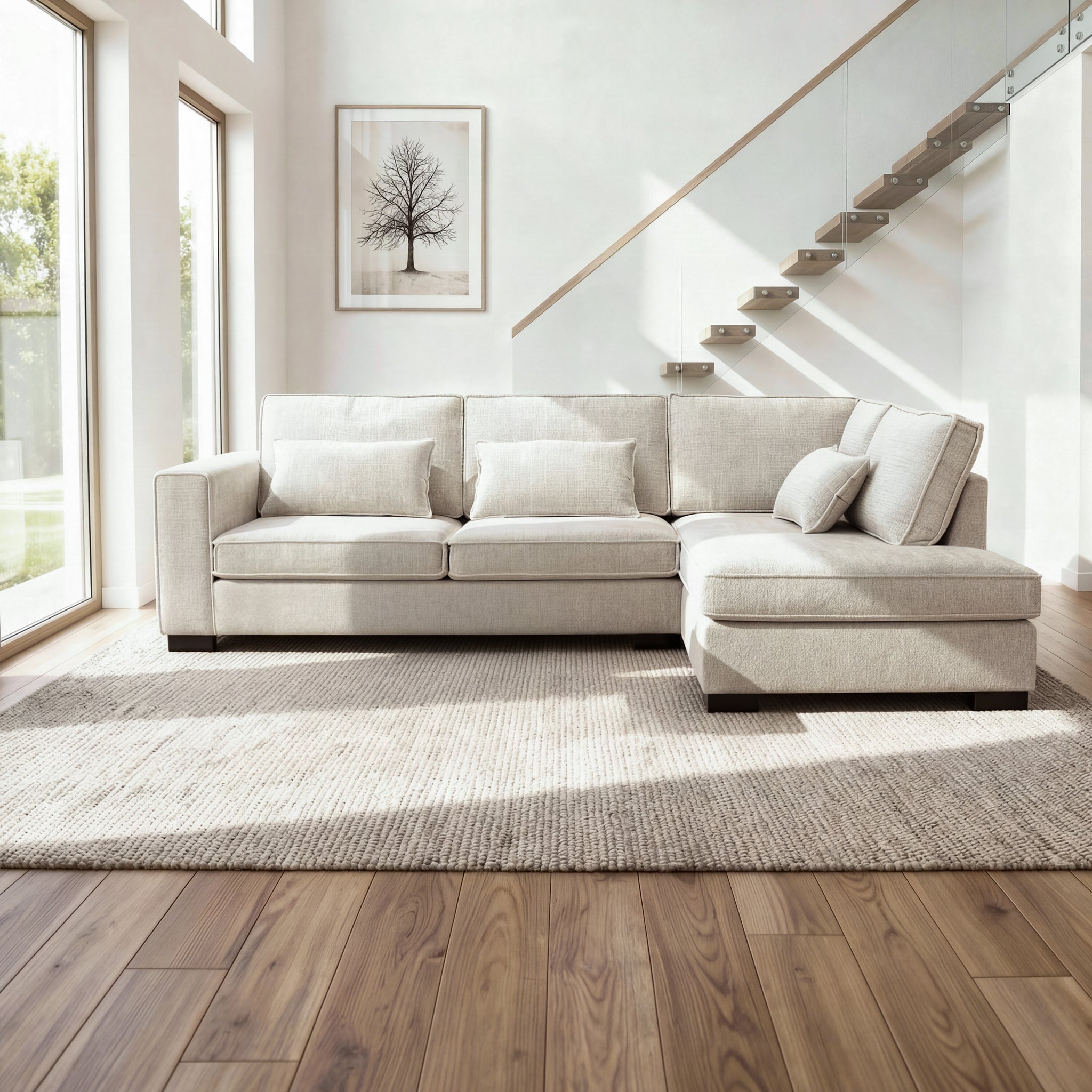 Addison, 3 zits hoek , stof Cremona 2, C460 beige