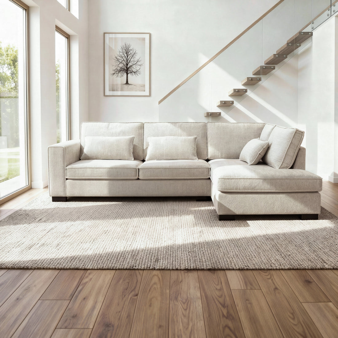 Addison, 3 zits hoek , stof Cremona 2, C460 beige