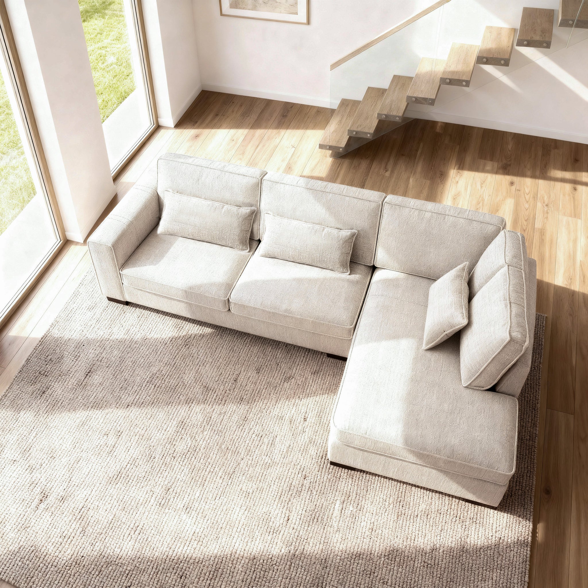 Addison, 3 zits hoek , stof Cremona 2, C460 beige