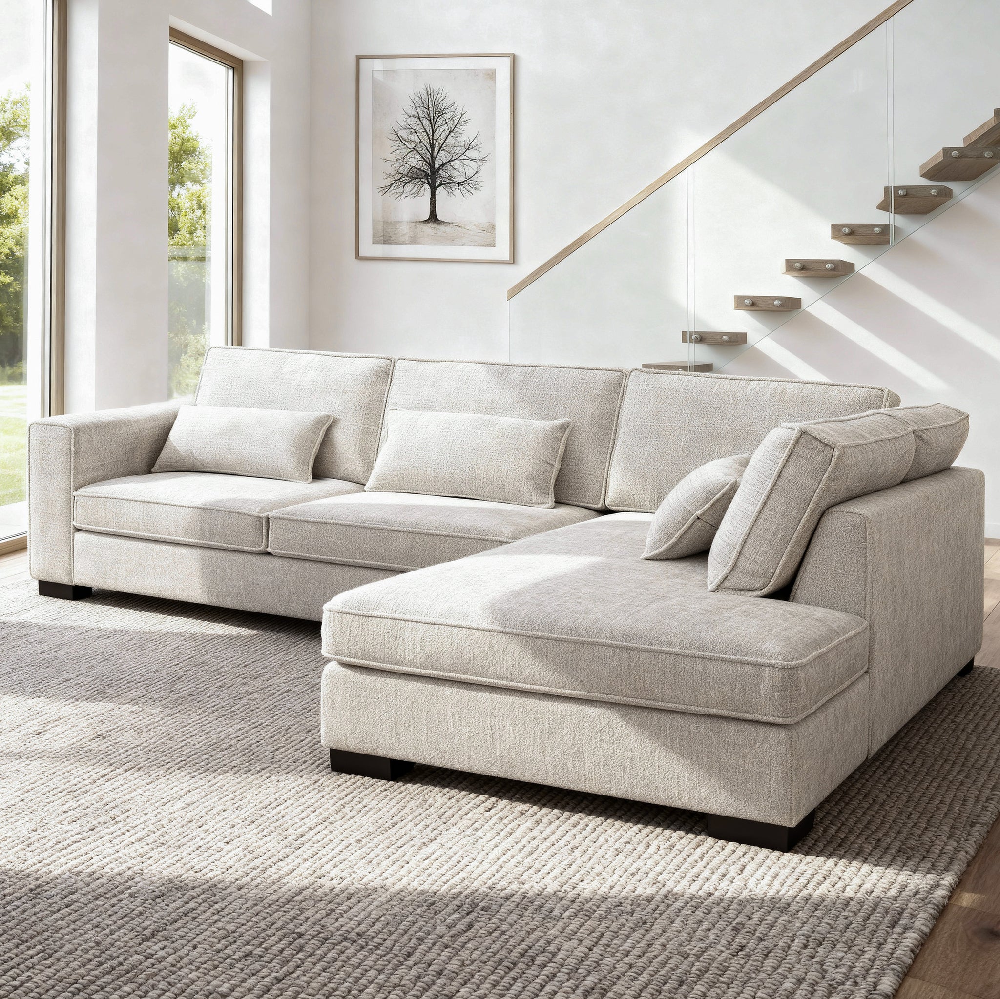 Addison, 3 zits hoek , stof Cremona 2, C460 beige