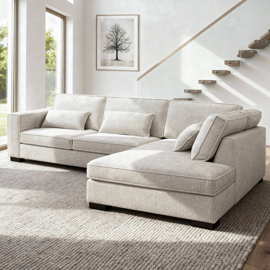 Addison, 3 zits hoek , stof Cremona 2, C460 beige