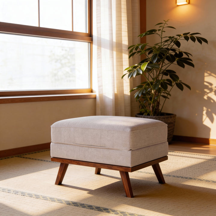 Japandi Hocker, stof Grande 03, G460 beige