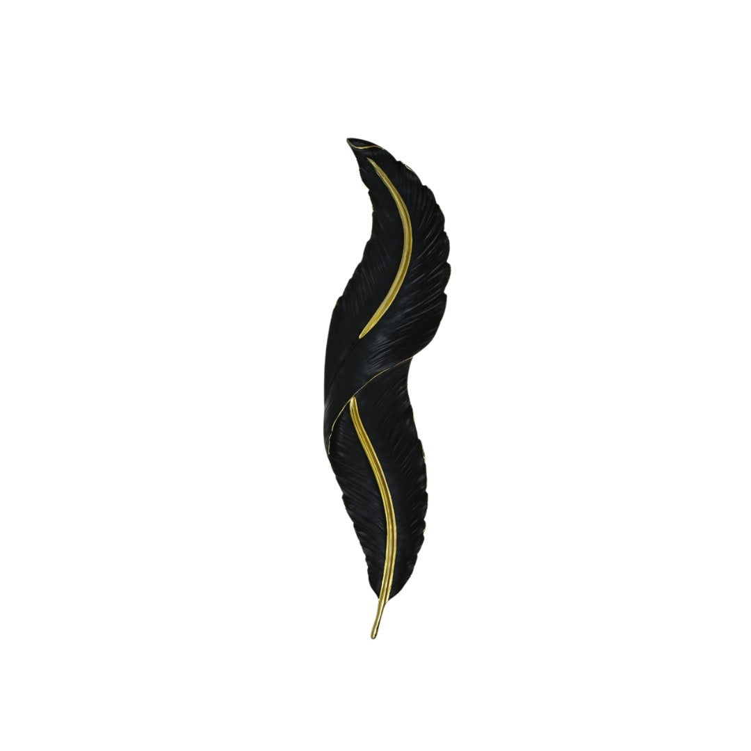 Wandlamp Feather – Zwart/goud