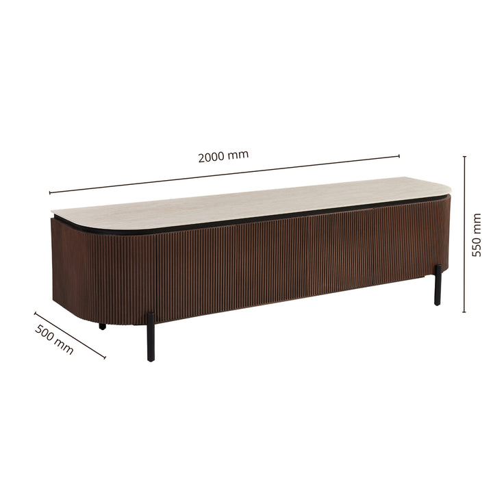 AQUA TVMEUBEL BROWN 200X50X55 BEIGE CERAMIC