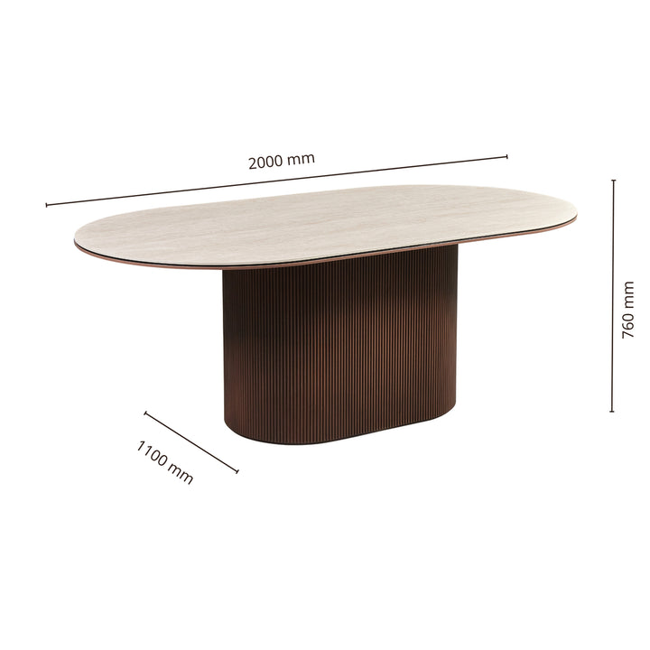 AQUA EETTAFEL V1 BROWN 200x110x76 BEIGE KERAMIEK