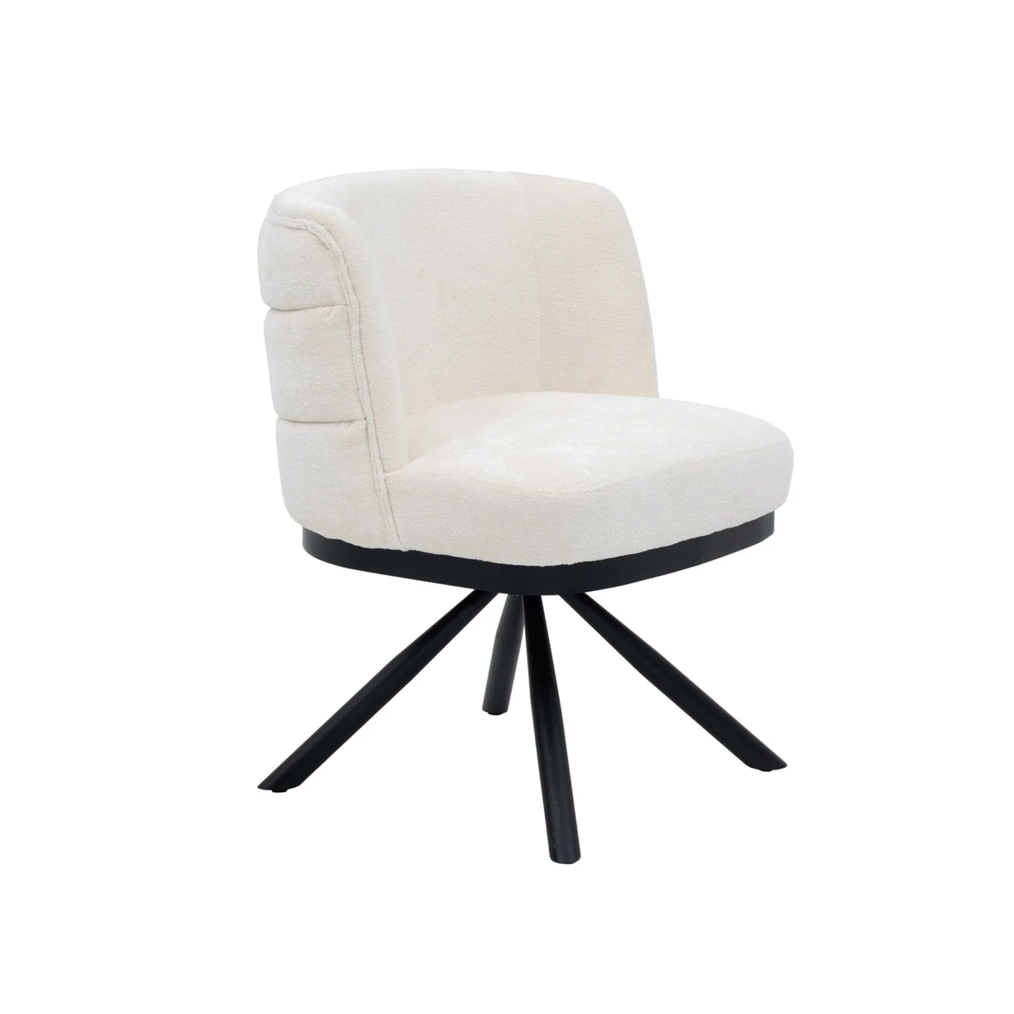 Stoel Corfu met zwarte poten elegant wit