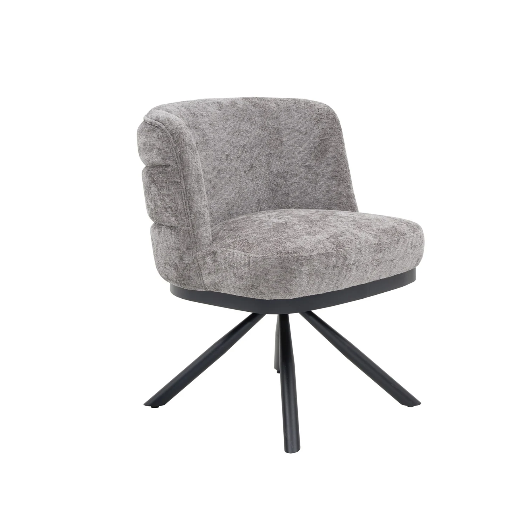 Stoel CORFU Zwarte poten elegant grijze stof
