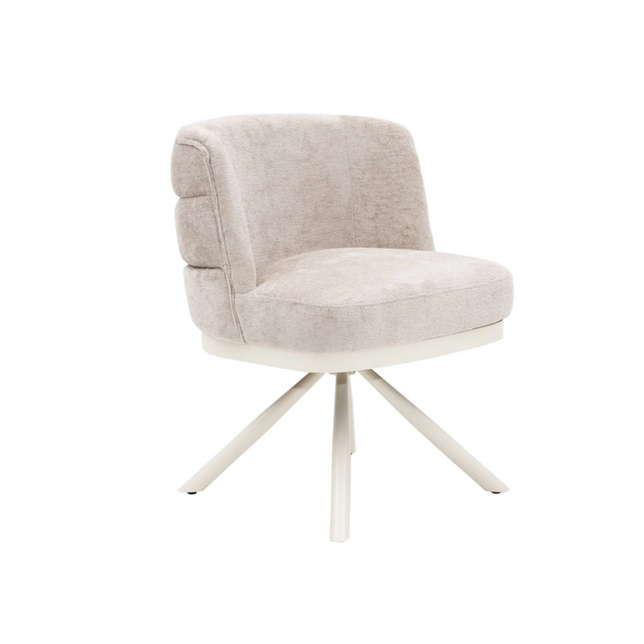 Stoel Corfu creme poten elegant taupe stof