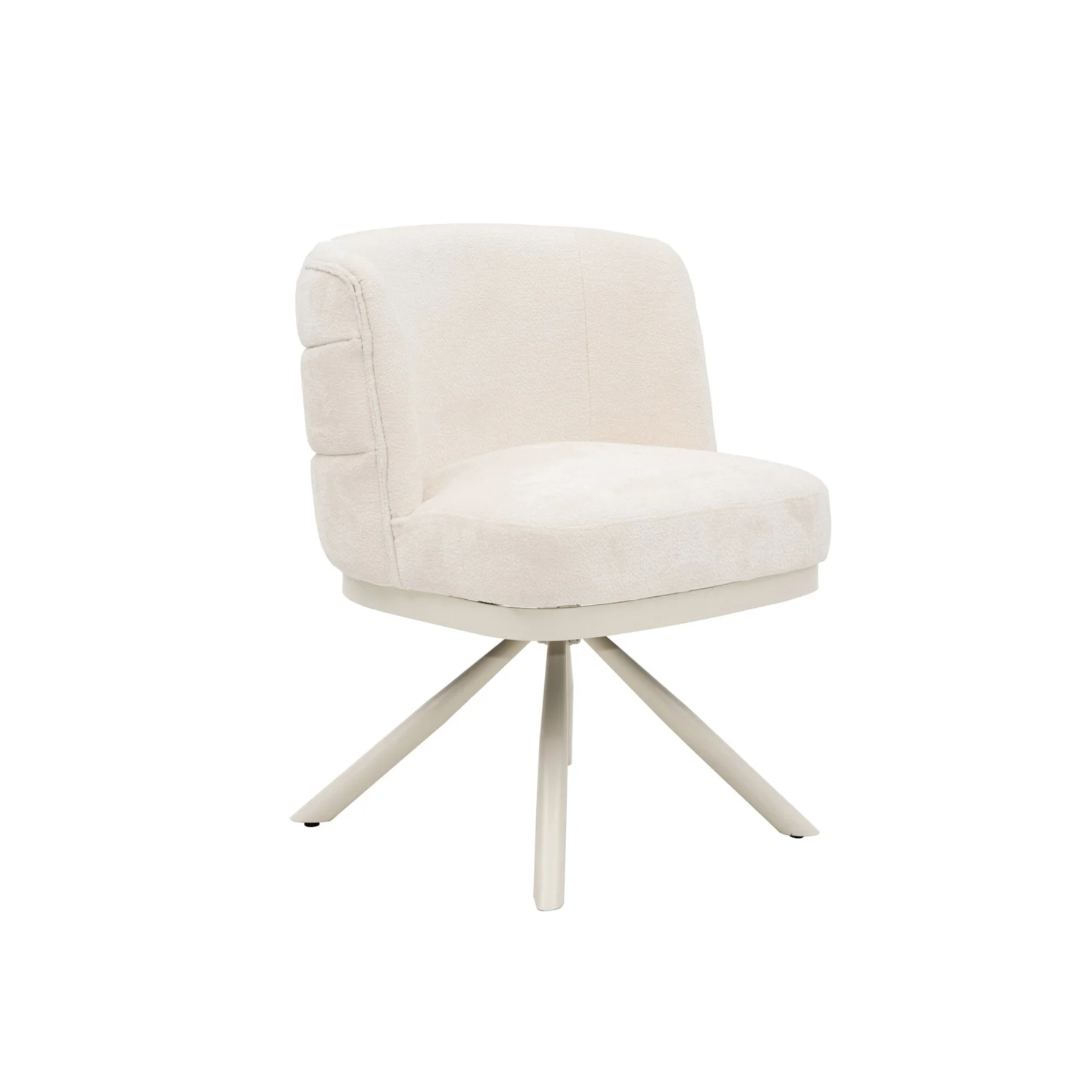 Stoel CORFU creme poten elegant wit stof