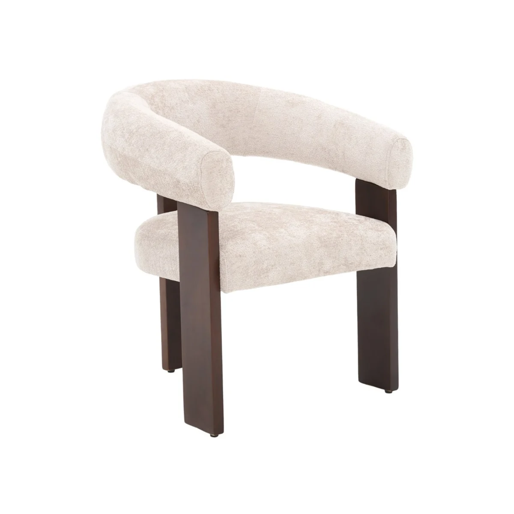 Stoel SARA bruine poten elegant taupe stof