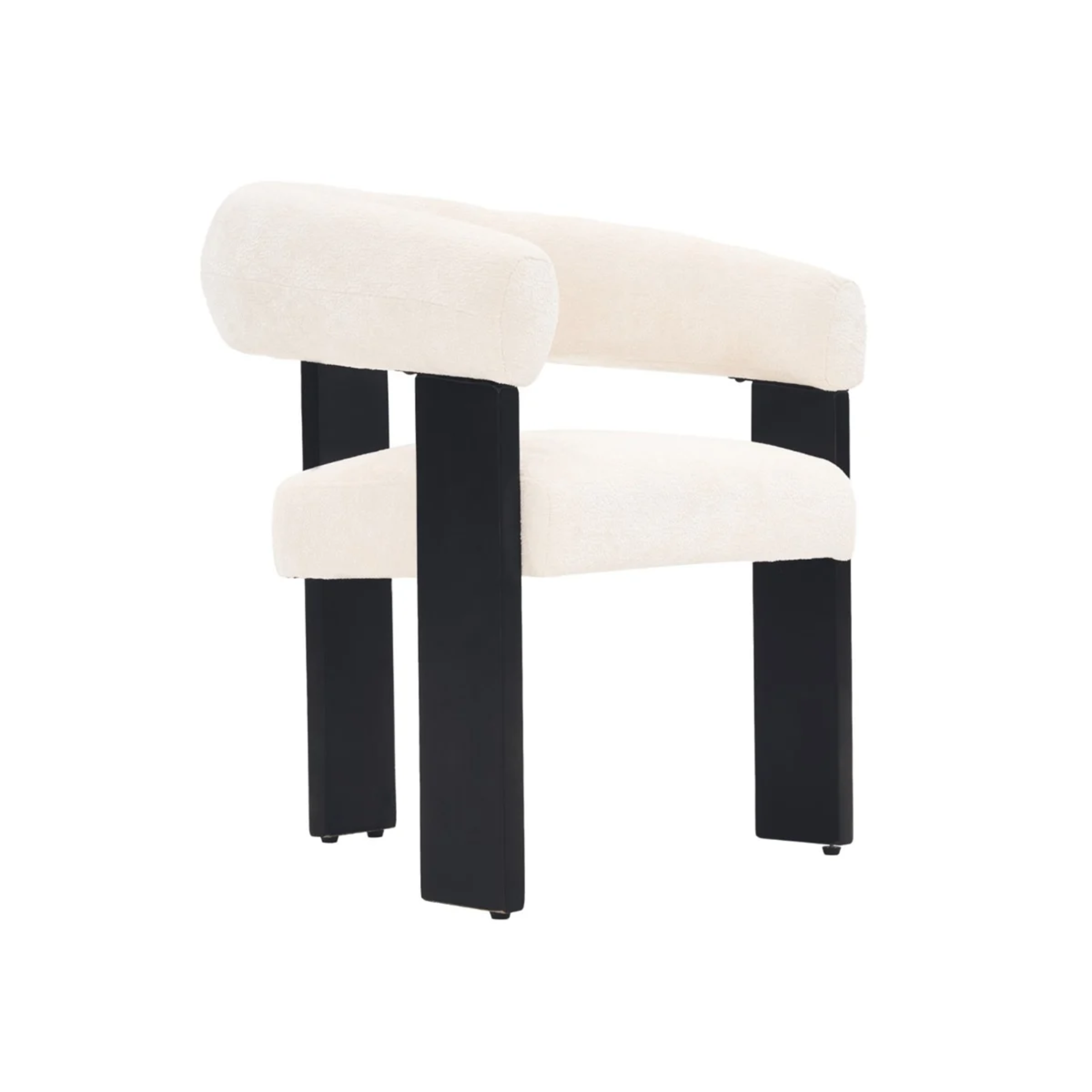 Stoel SARA zwarte poten elegant creme stof