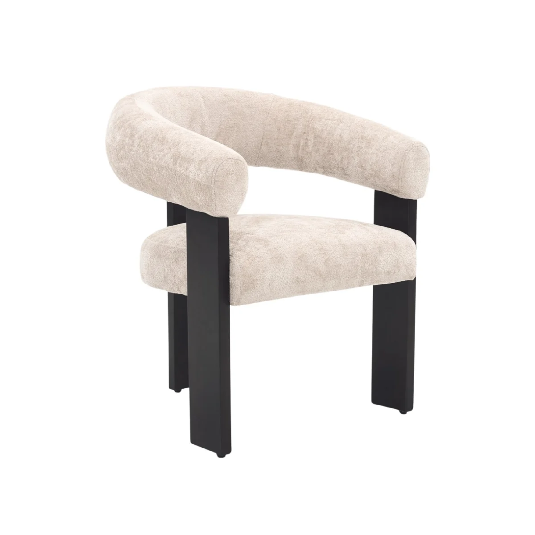 Stoel SARA zwarte poten elegant licht bruine stof