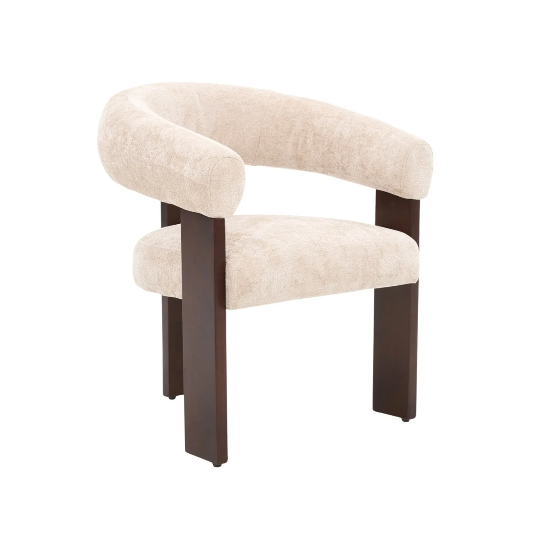 Stoel SARA bruine poten elegant licht bruin stof