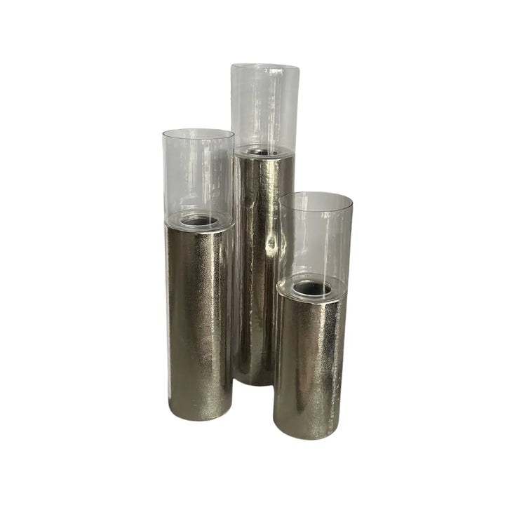 Sturmlaternen 3er Set Silber