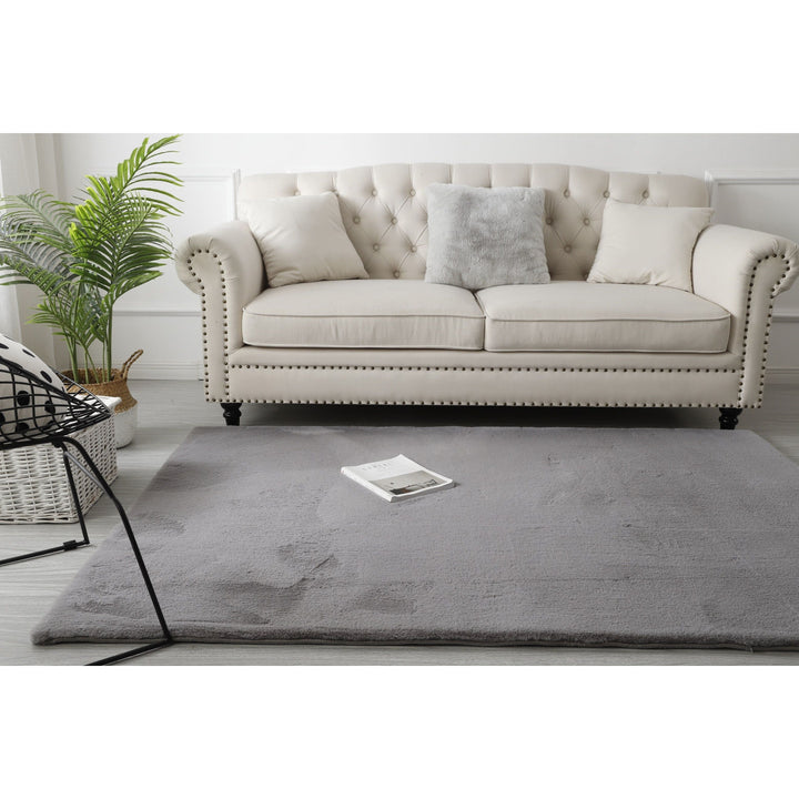 Fluffy Vloerkleed  Dark Grey 80x150CM - Luxury Living 