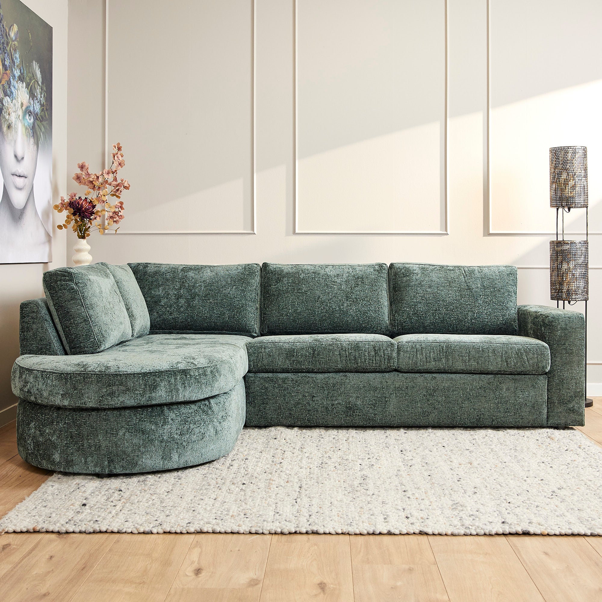 Sofa Alma | Divan Links + 2,5 zits | Green