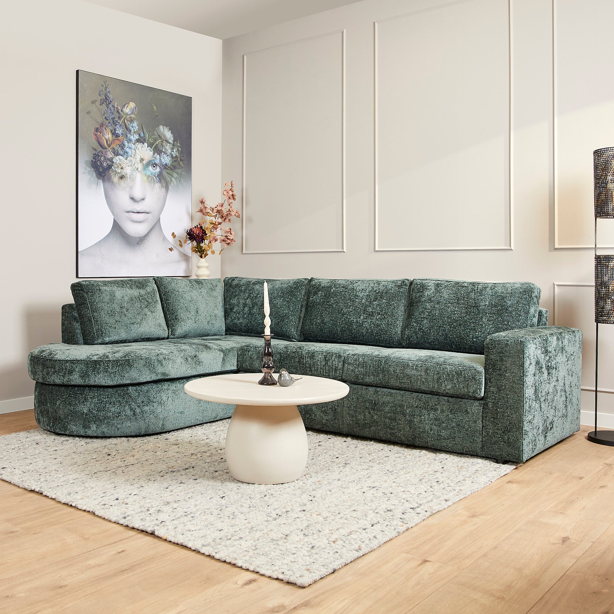 Sofa Alma | Divan Links + 2,5 zits | Green