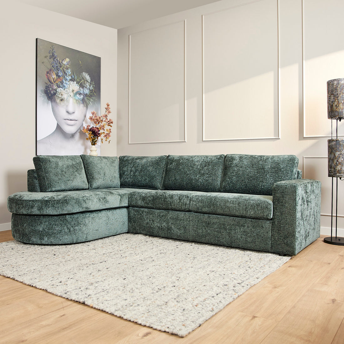 Sofa Alma | Divan Links + 2,5 zits | Green