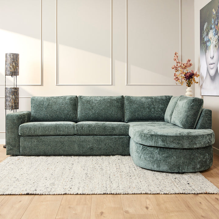Sofa Alma | 2,5 zits + Divan Rechts | Green