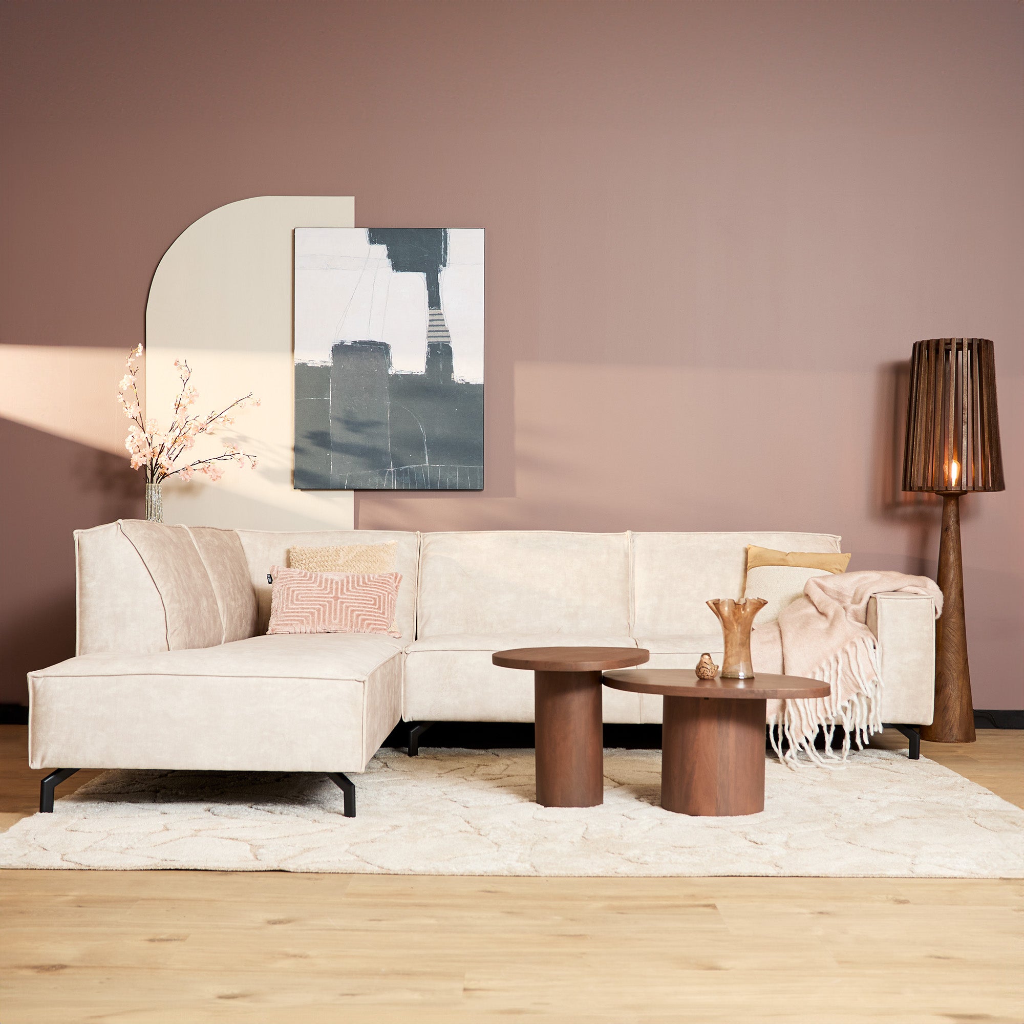 Sofa Floris | Divan Links + 2,5 zits | Velvet Beige