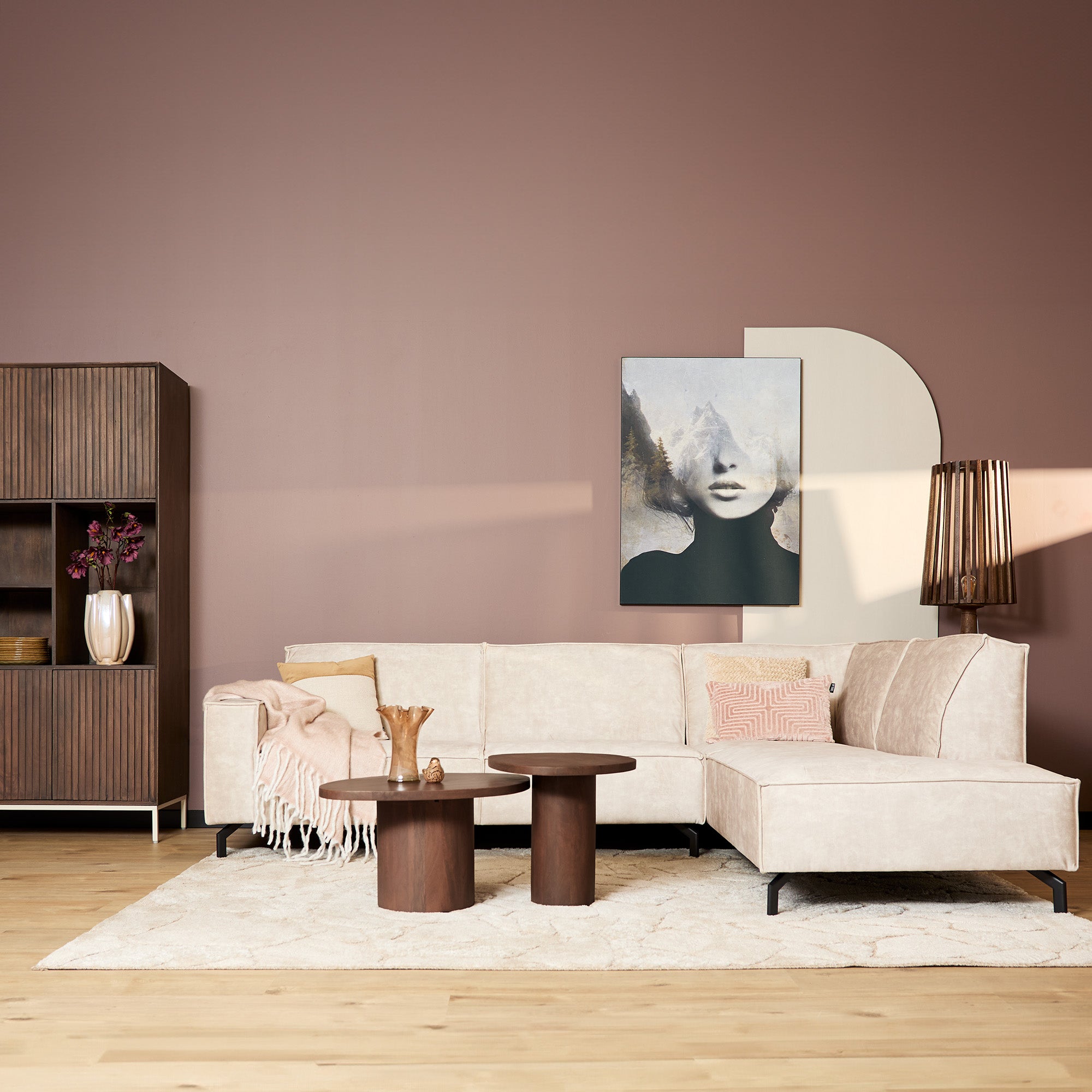 Sofa Floris| 2,5 zits + Divan Rechts | Velvet Beige