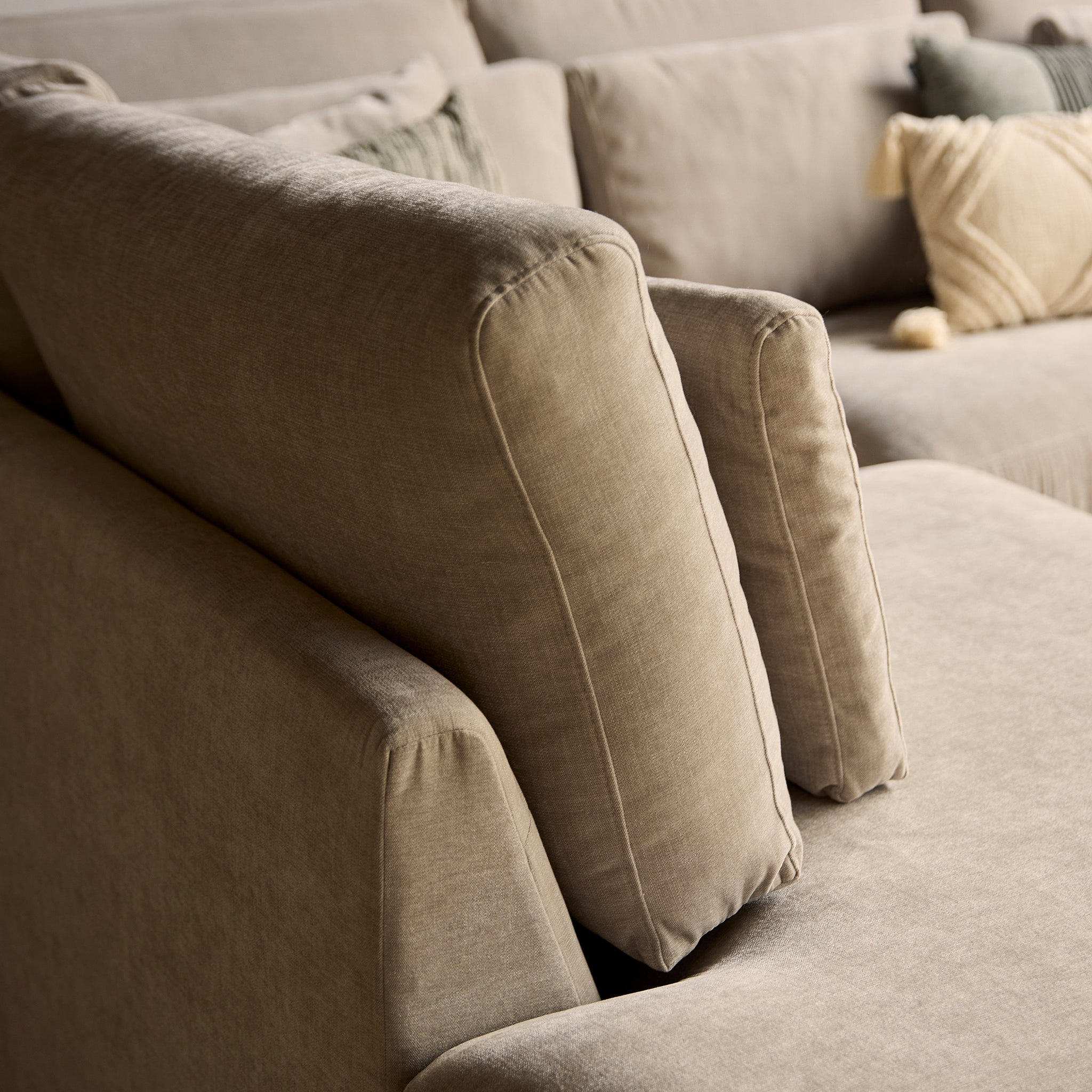 Sofa Jesse | Ottomane Links + 2,5 zits | Beige
