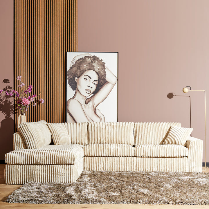 Sofa Teddy | Divan Links + 2,5 zits | Beige