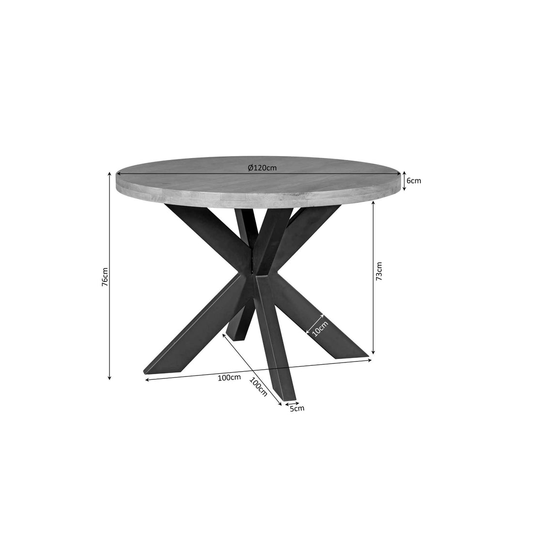 Eetkamertafel Denver | Rond | Mangohout | 110 cm